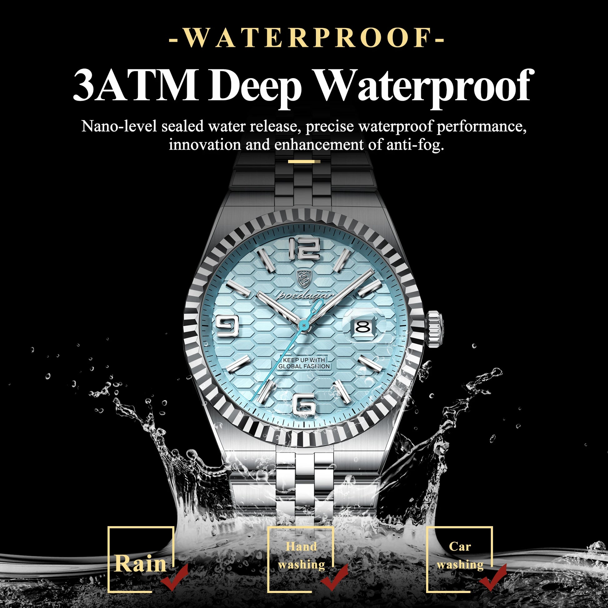 POEDAGAR High Quality Original Men Clock Waterproof Luminous Date Luxury Man Watch Stainless Steel Quartz Men's Watches Male+Box.