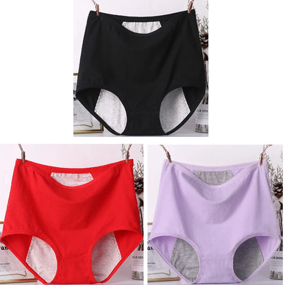 3pcs Girl Menstrual Panties Women's Physiological Briefs Ladies Period Leak Proof Panty High Waist Cotton Underwear.