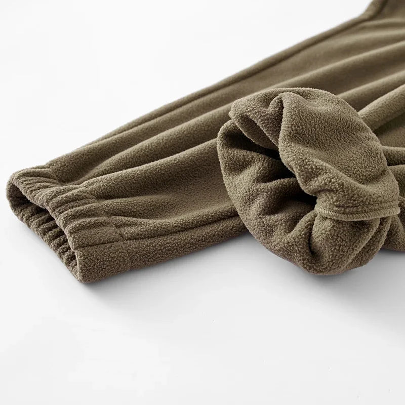 Men's Wool Sweatpants 2024 Winter New Thickened Double-Sided Fleece Casual Trousers Jogger Men's Outdoor Down Cotton Warm Pants