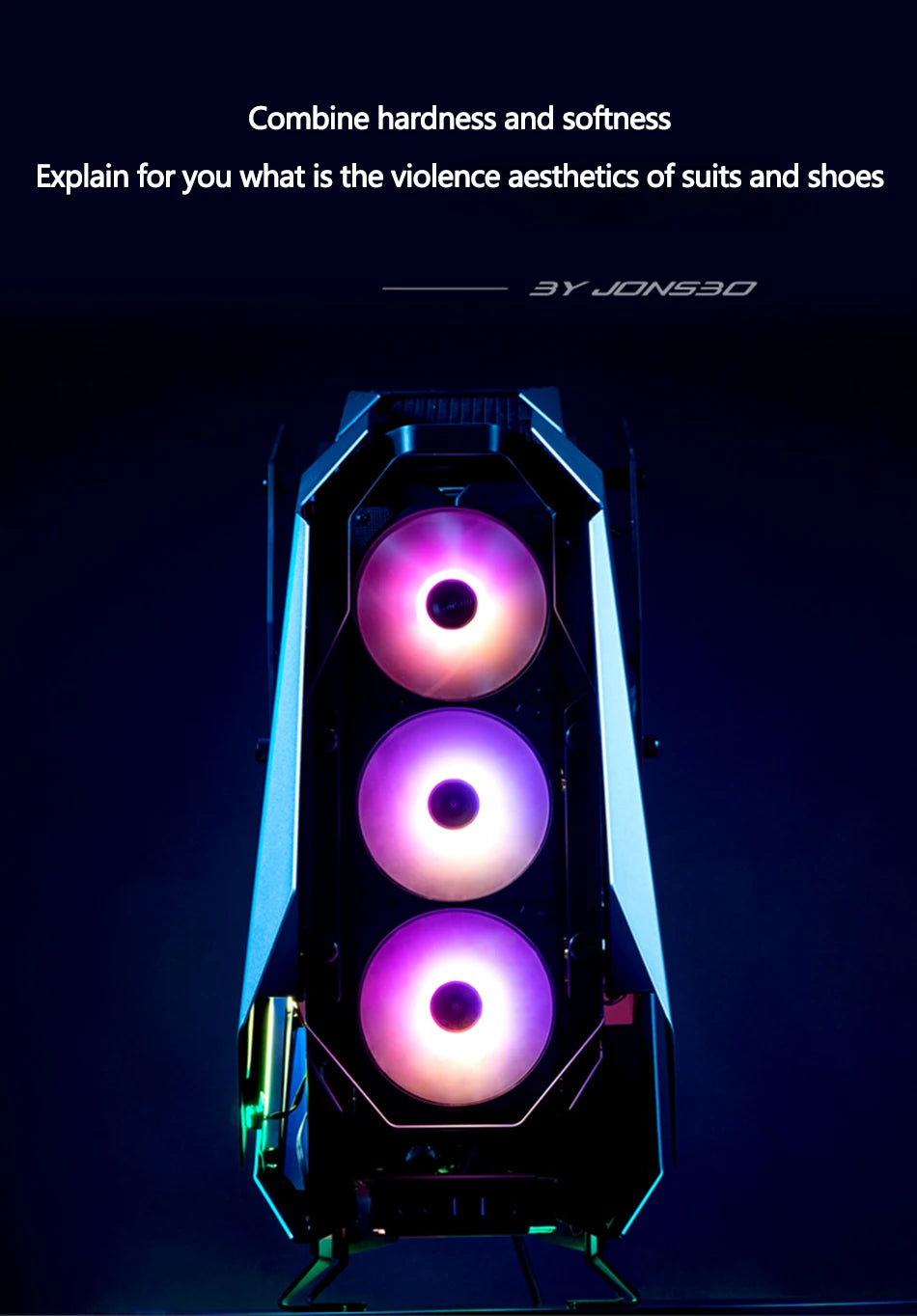 JONSBO MOD-5 Game E-sports Case All Aluminum Special-shaped Glass Chassis Support ATX Motherboard 360 Water-cooled 5V ARGB.