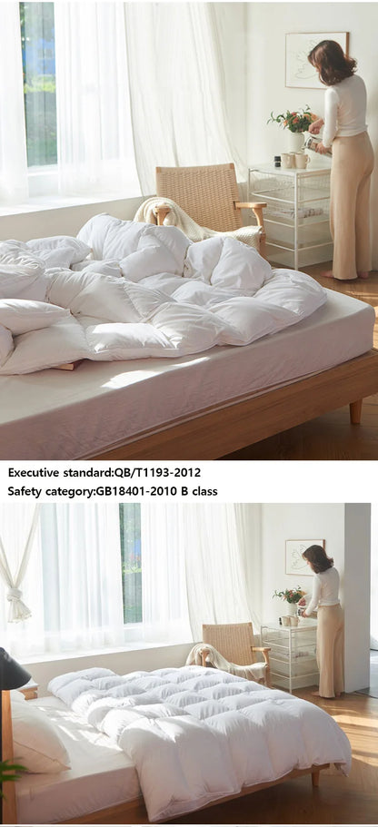 KDJEIKZ  Winter Cotton Goose Down Quilt Five-Star Hotel Duvet Super Soft Fluffy Queen King Full Size Four Seasons Duvets Blanket.