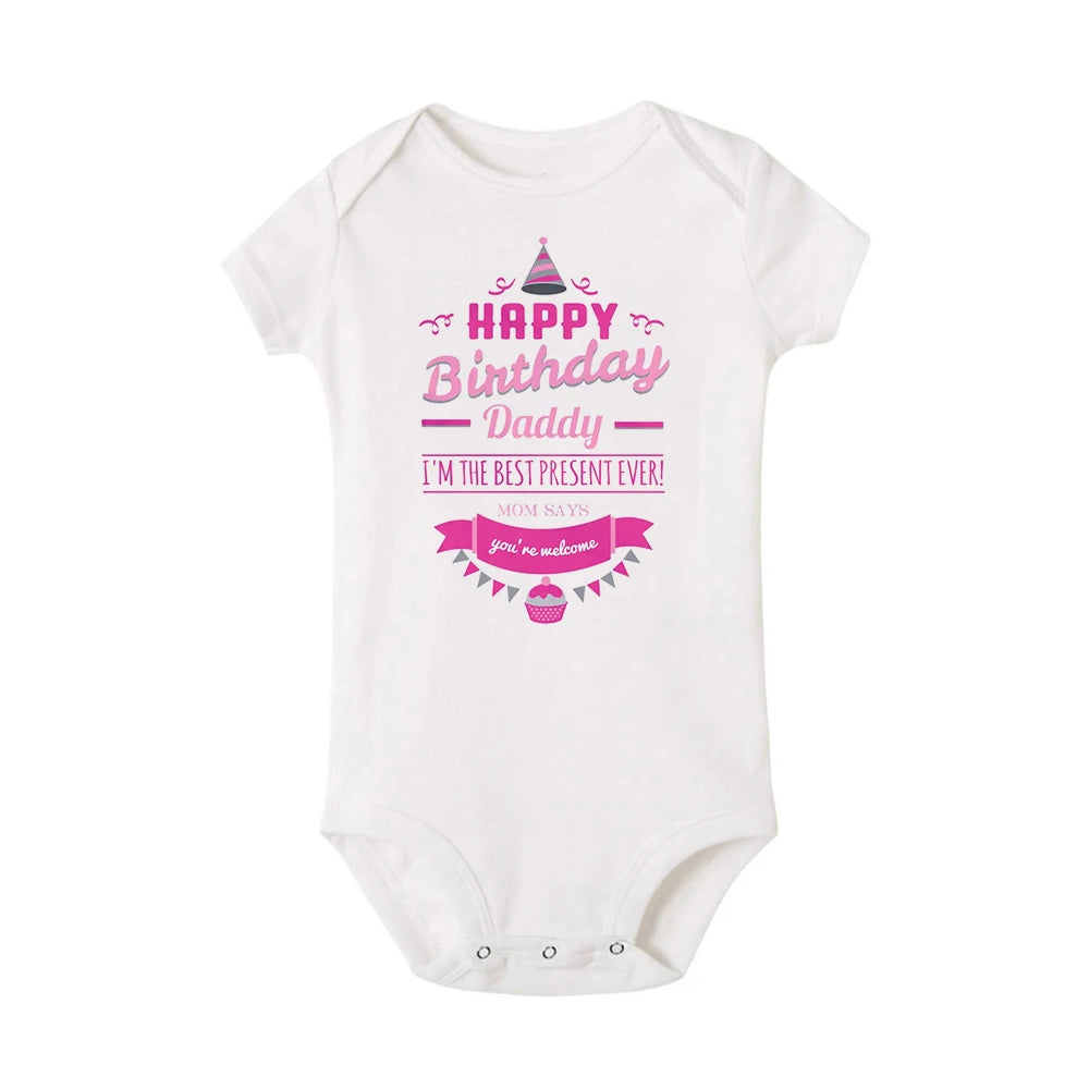 Alles Gute zum Geburtstag Papa Neugeborenes Baby Body Geschlechtsneutrale Babyartikel Säuglingskleidung Zwillinge Outfit Strampler Vater Geburtstagsgeschenk.