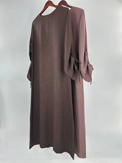 Eid Islamischen Modest Kleid für Frauen Abaya Spitze-up Hülse Marokko Casual Ramadan Vestidos Gebet Kaftan Dubai Muslimischen Lange robe.