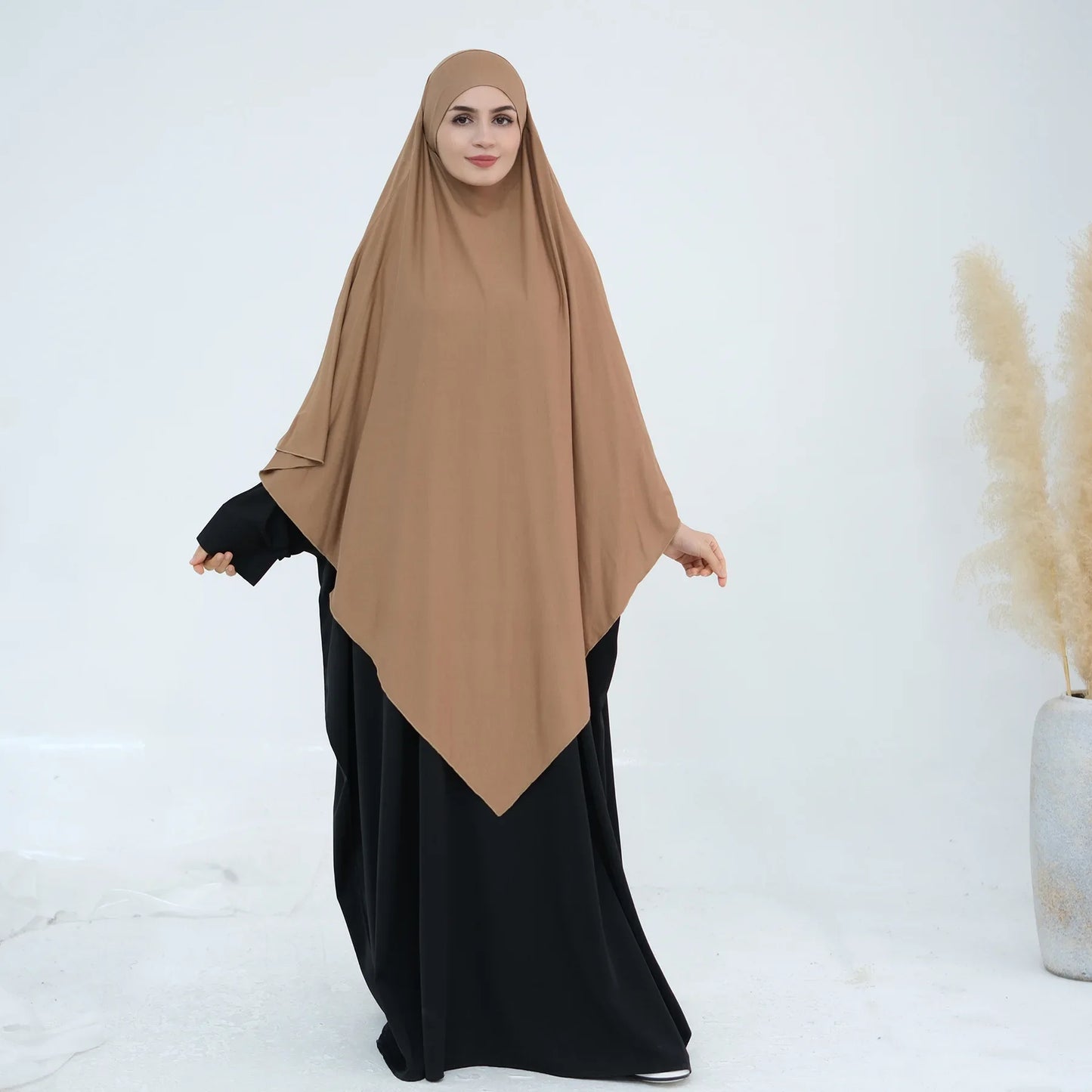 Extra Long Khimar Hijab Scarf Jersey Cotton Muslim Prayer Clothes Islamic Jilbab Khimars for Women Hijabs Veil Niqab Ramadan Eid