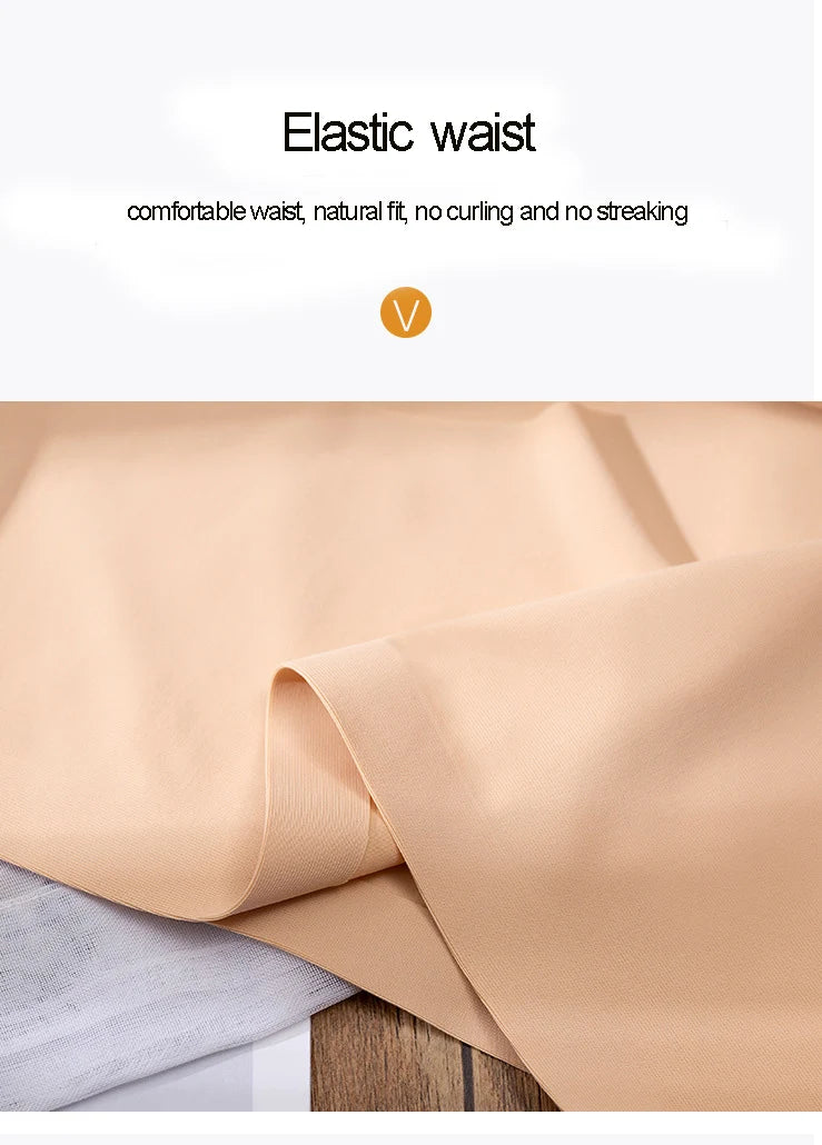 3Pcs Plus Size Underwear Women's Panties Ice Silk Solid Color Ladies Seamless Underpant Girls Briefs Breath Sexy Lingerie Female.