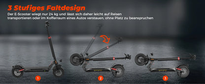 isinwheel T4 （ABE）Adult Electric Scooter 1000W Motor 48V12.5Ah Battery Electric Scooter 10" Off-Road  Tire  Electric Scooter.