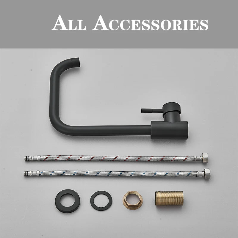 Matte Kitchen Faucet Deck Sinks Faucet High Arch 360 Degree Swivel Cold Hot Mixer Water Tap