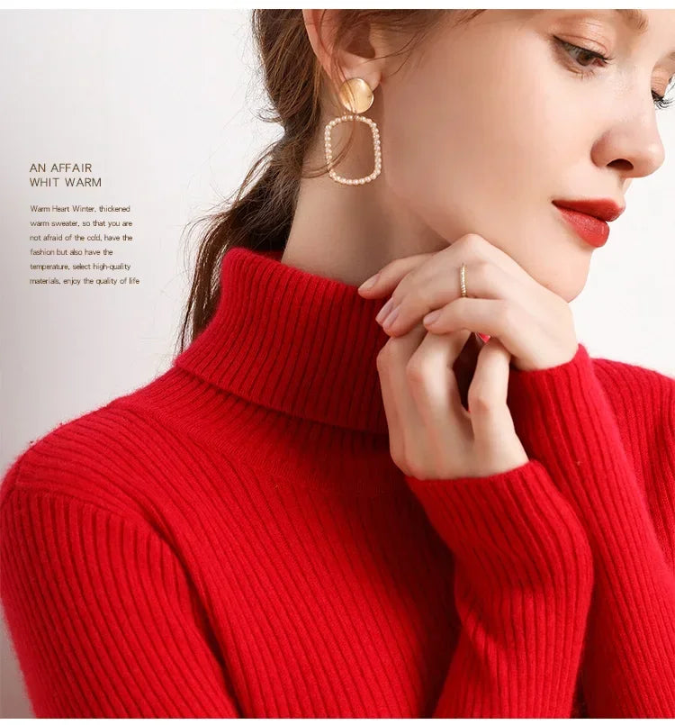 Frauen einfarbig lange Ärmel Roll kragen pullover Strick pullover grundlegende weiche Pullover einfache elegante Mode neu