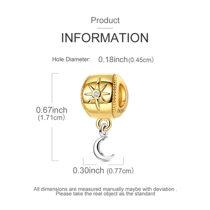 Gold Series DIY Charms Bead Original 925 Sterling Silver Inlaid Zirconium Sun Leopard Pendants Fit Bracelet Jewelry Gift Marking