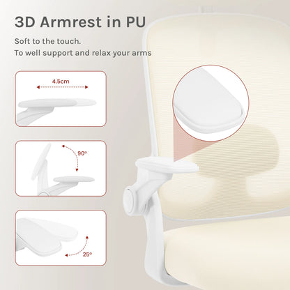 WOLTU Ergonomischer Netz-Bürostuhl, anhebbarer Gaming-Stuhl mit Kopfstütze, verstellbare Lordosenstütze, drehbarer Computerstuhl mit hoher Rückenlehne