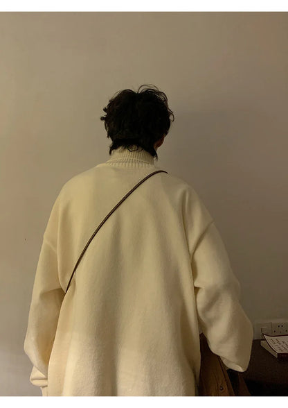 Turtleneck Men's Sweater Autumn 2025 New Knitted High Neck Pullover Streetwear Comfortable Fitness Tops Clothing Knitwear.