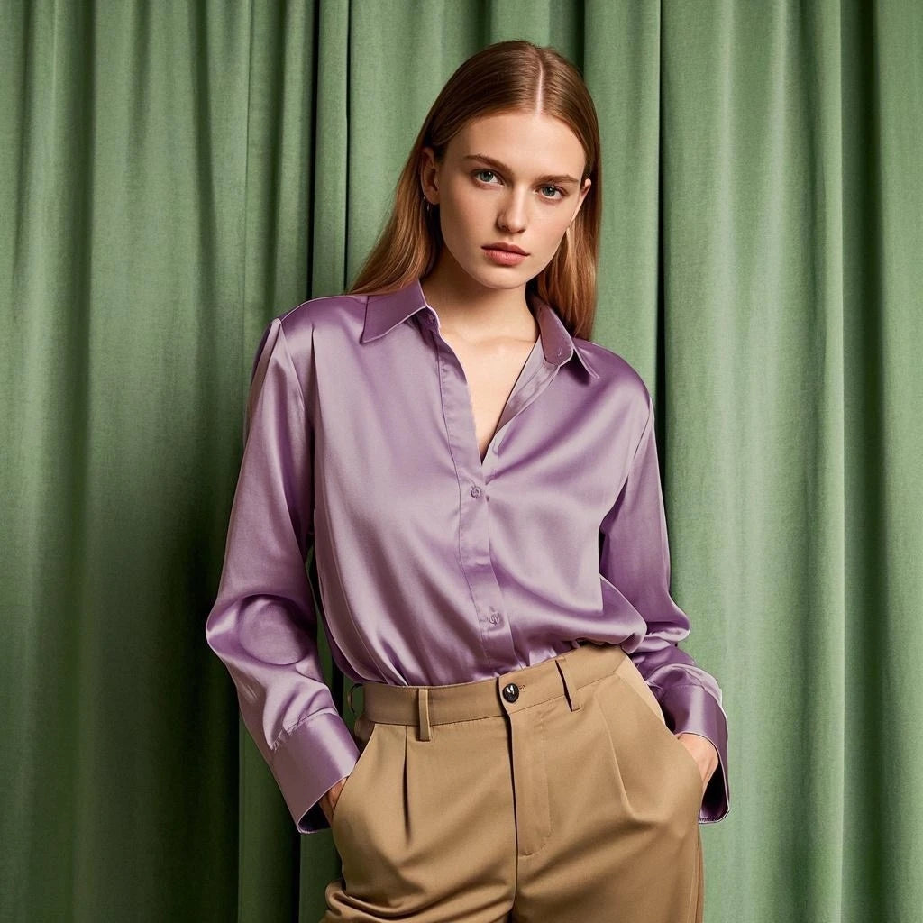 Korean Chic Office Lady's Satin Shirts Matching Elegant Female Blouse 2025 Summer New In Women's Shirts & Blouses Trend Tops.