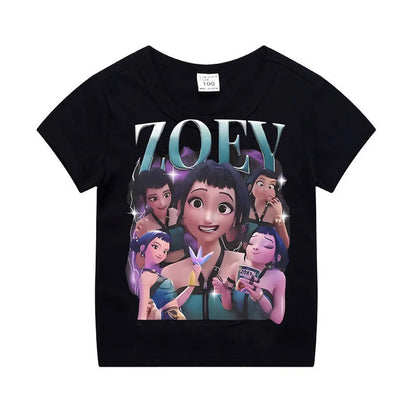 Kpop Demon Hunters Children's Clothing Short Sleeve T-shirt Cute Kpop Demon Hunters Tiger Harajuku Tshirt for Boys Girls.