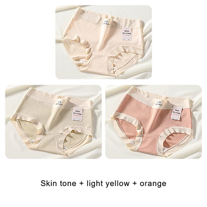 3PCS Female Underwear Antibacterial Pure Cotton Sexy Mid-rise Cotton Panties Woman Traceless Fashions Women's Intimate Intimates