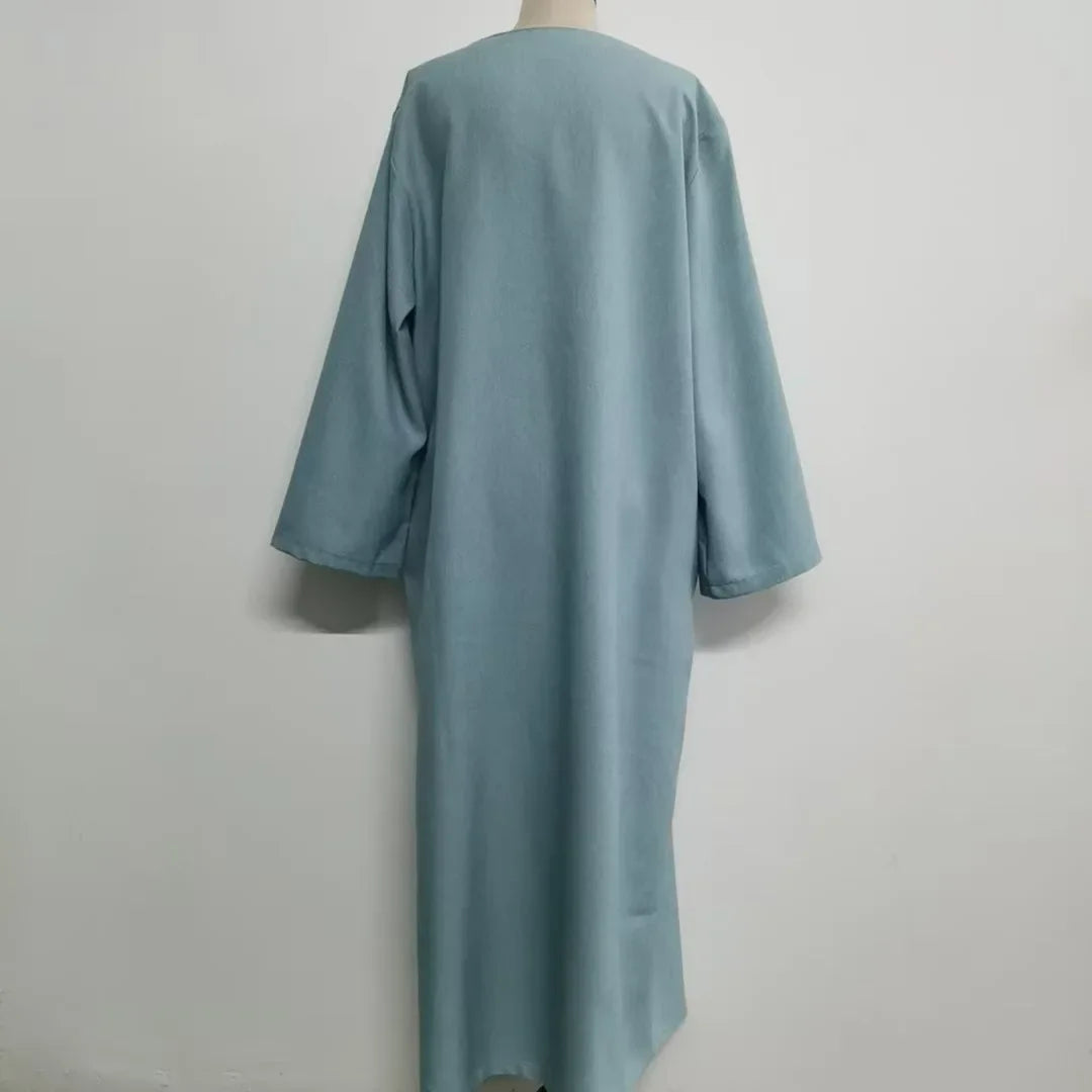 Lockeres, elegantes, reines, langes Kleid im Nahen Osten-Stil für Damen in Übergröße, schlanker Midirock, lässiges, bequemes Maxikleid