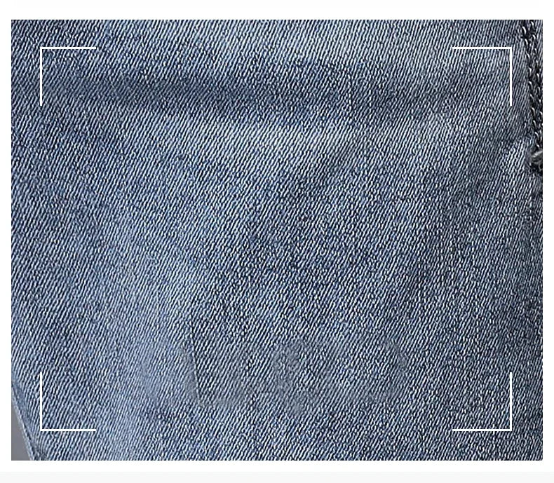 2024 New Men's Skinny Jeans Blue Gray Cotton Elasticity Straight Pencil Foot Slim Fit Fashionable Casual Denim Long Pants Male.