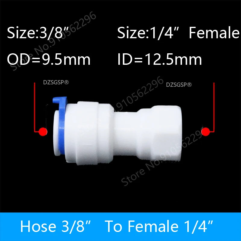 Fit for 1/4" 3/8" OD Tube Straight  Equal Reducer Connector Fitting Aquarium Reverse Osmosis RO Water Dispenser