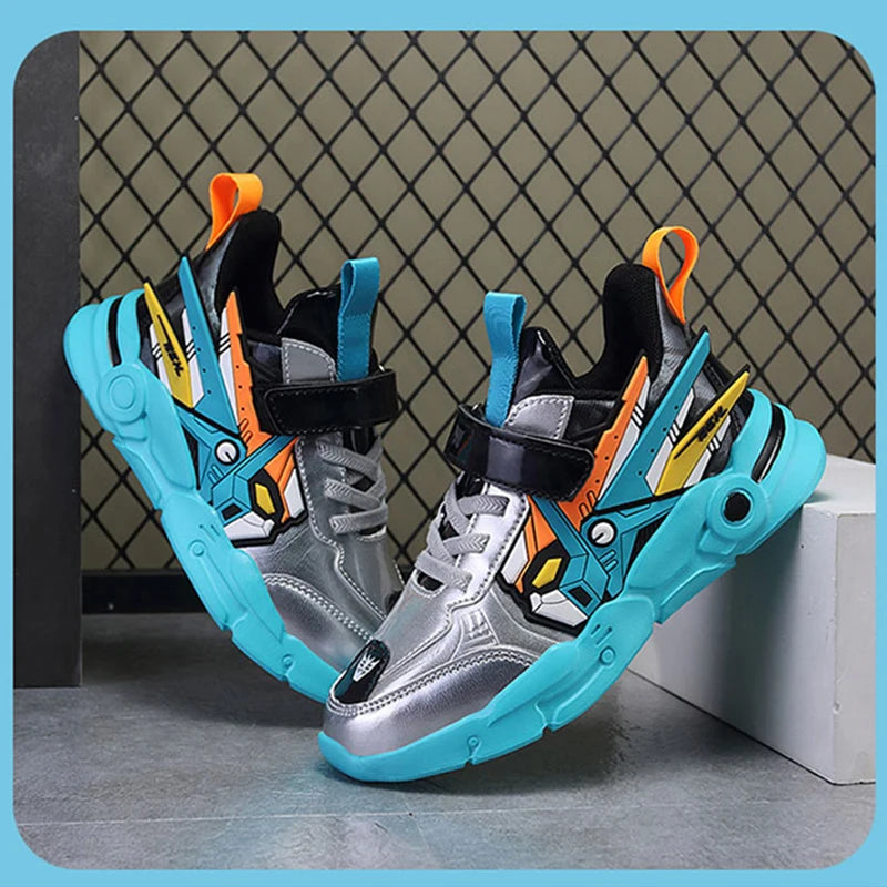 Kids Casual Shoes Boys Leather 5-15y Children Tennis Fashion Sneakers Toddlers Outdoor Cartoon Size 28-39.