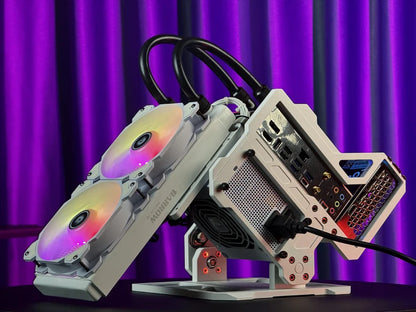 Barrowch ITX Open Frame Aluminum Alloy Water-cooling Computer Case DIY Adjustable Angle PFT-01