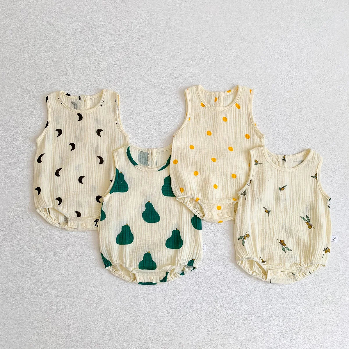 2023 neue Im Sommer Infant Neugeborene Baby Mädchen Jungen Falten Tuch Baumwolle Outfits Kinder Casual Overalls Kleinkind Bodys