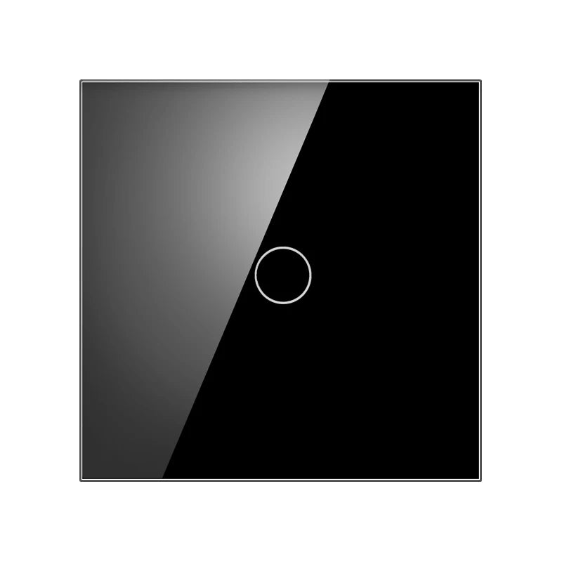 JHJCH Touch Lichtschalter Frankreich Steckdosen USB C Telefon Ladung Kristallglas 1/2/3Gang Wandschalter Doppelsteckdosen Schwarz