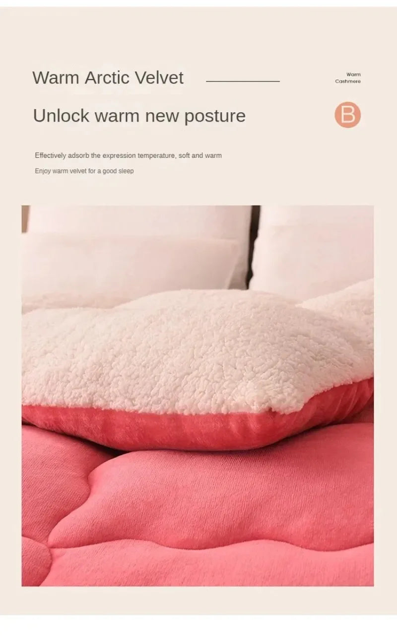 Lamb Velvet Winter Quilt Machine Washable Soft and Warm Blanket Spring and Autumn Quilt Super Warm Bedding Queen Comforter 겨울 이불.