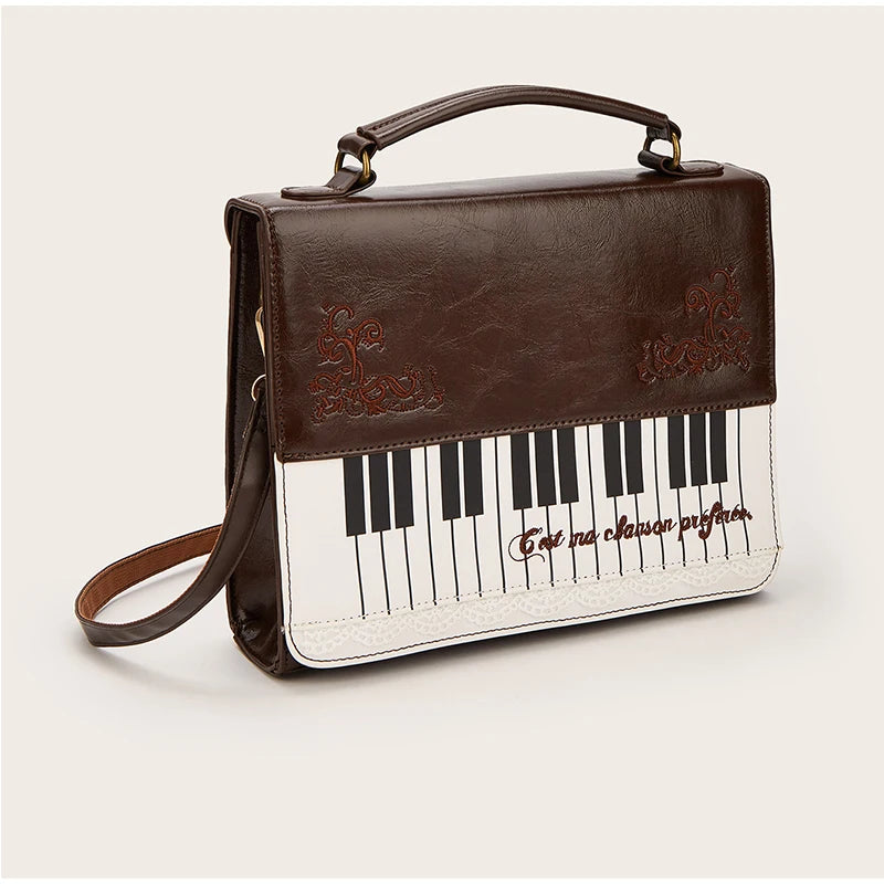 Fashion Polka Dot Ladies Piano Bag New Style Niche Underarm Shoulder Bag Sweet Personality Piano Backpack Women's Bag Square Bag.