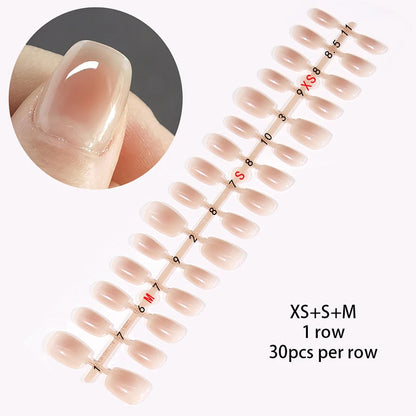 30Pcs Matte Nude Fake Nail Fashion Press on Quick Extension Wearable False Nails Simple Full Cover Nail Tips Manicure Nail Art