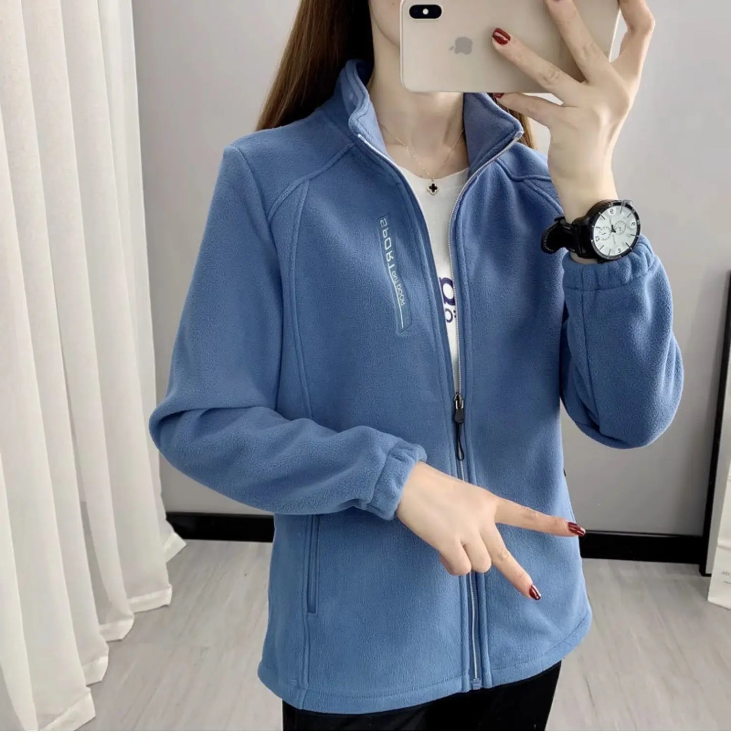 Plus Größe Herbst Winter Polar Fleece Warme Mantel Frauen Sweatshirt Outdoor Sport Casual Zipper Strickjacke Jacke Top Schlank Jugendliche.