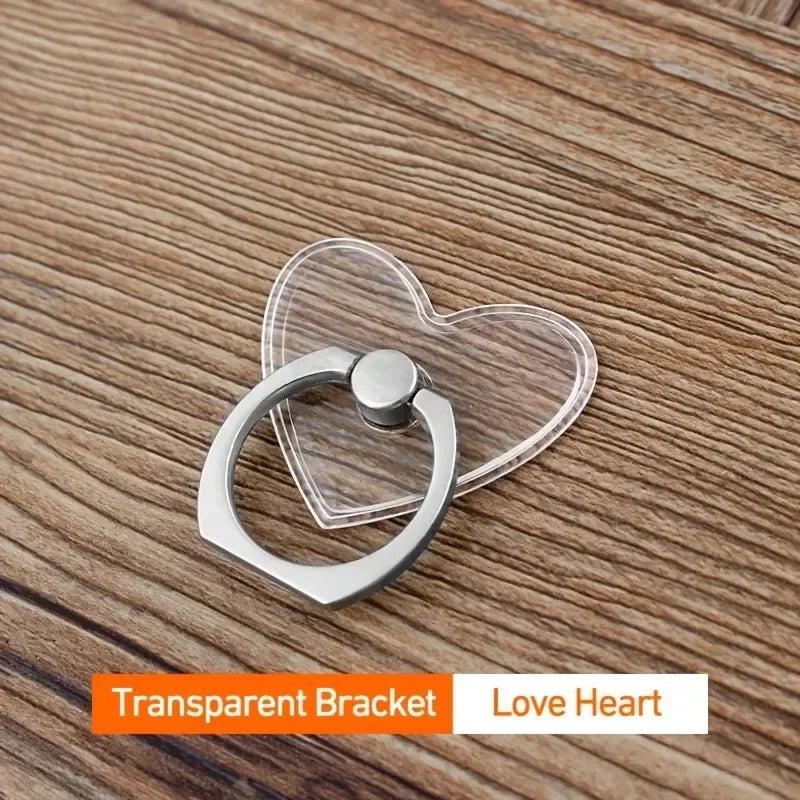 Transparent Cute Animal Round Phone Stand Foldable 360 Rotating Mobile Phone Ring Holder Smart Phone Accessories.