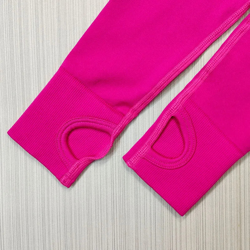 2/3/4Pcs Women's Tracksuit Seamless Yoga Set Leggings Sports Suit for Fitness Long Sleeve Top Gym Clothing Workout Sportswear.