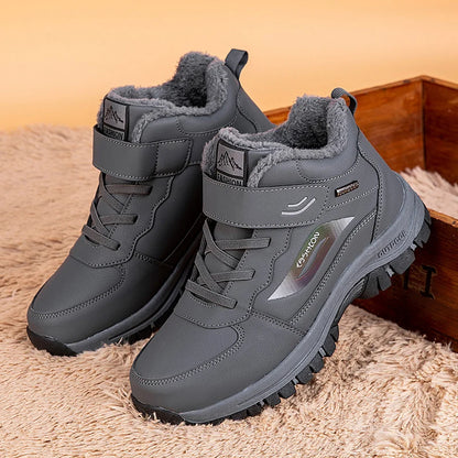 Unisex Winter Cotton Shoes Thick Soled Leather Warm Comfortable Snow Walking Casual Shoes Lightweight Outdoor High Top Boots.