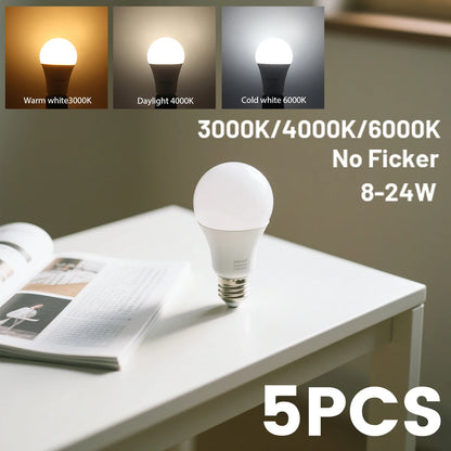 5 stücke E27 Led-lampe Lampen AC 220 V 110 V Glühbirne Real Power 20 W 18 W 15 W 12 W 10 W 9 W 8 W Lampada Wohnzimmer Hause LED Bombilla.