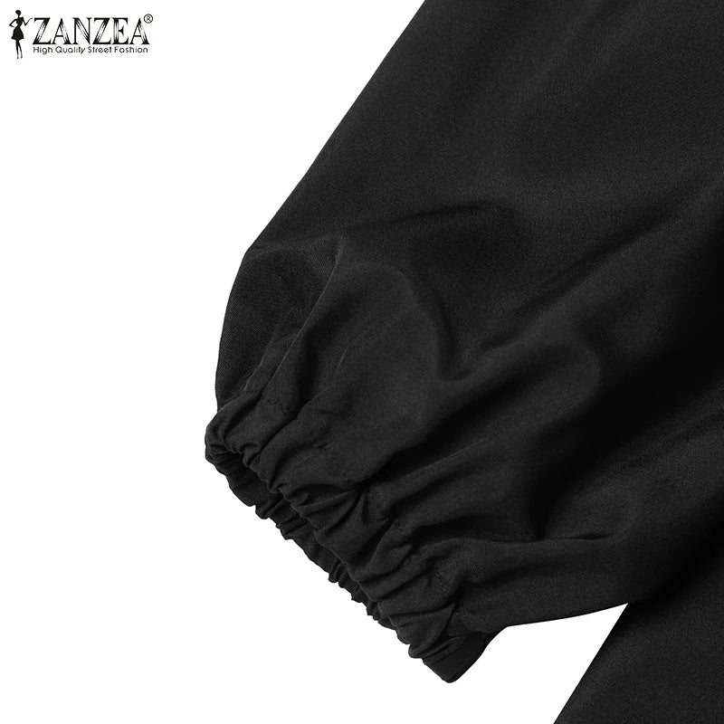 Muslim Abaya ZANZEA Solid Muslim Fashion Islamic Dress Women Vintage.