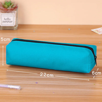 Solid Color Pencil Case Simple Pencil Bags For Student New Stationery School Supplies Kids Gift Zipper Big Cosmetic Bag.