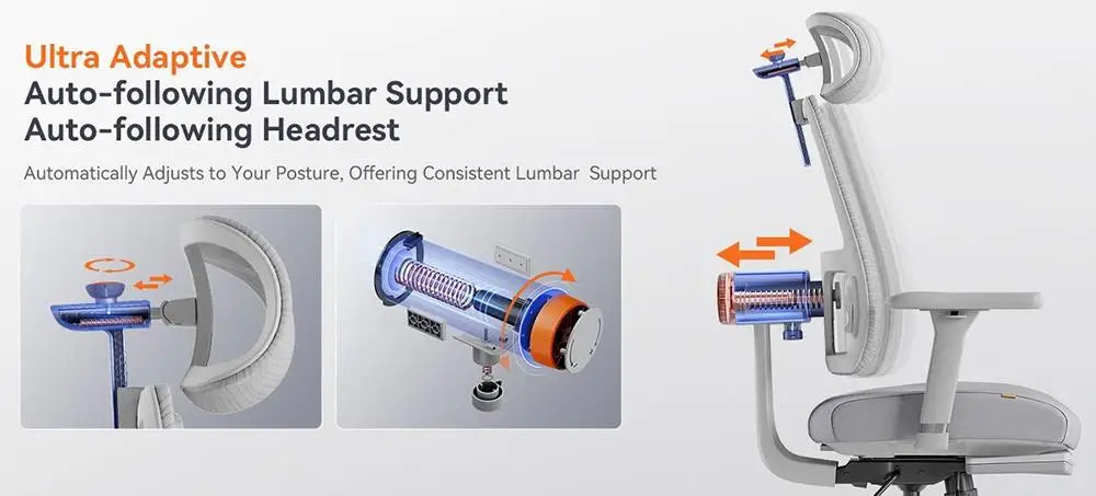 Newtral Magich-Bpro ergonomischer Stuhl Auto-Follow Fuß stütze Rückens tütze Schreibtischs tuhl verstellbare Armlehne Kopfstütze Fuß stütze, 4d Mesh