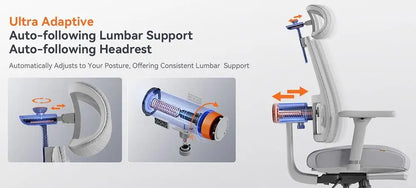 Newtral Magich-Bpro ergonomischer Stuhl Auto-Follow Fuß stütze Rückens tütze Schreibtischs tuhl verstellbare Armlehne Kopfstütze Fuß stütze, 4d Mesh