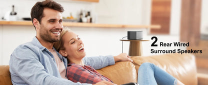 ULTIMEA 7.1Ch Soundbar with Dolby Atmos, APP Control, Surround Sound System for TV, 4 Wired Surround Speakers, Sound Bar for TV.