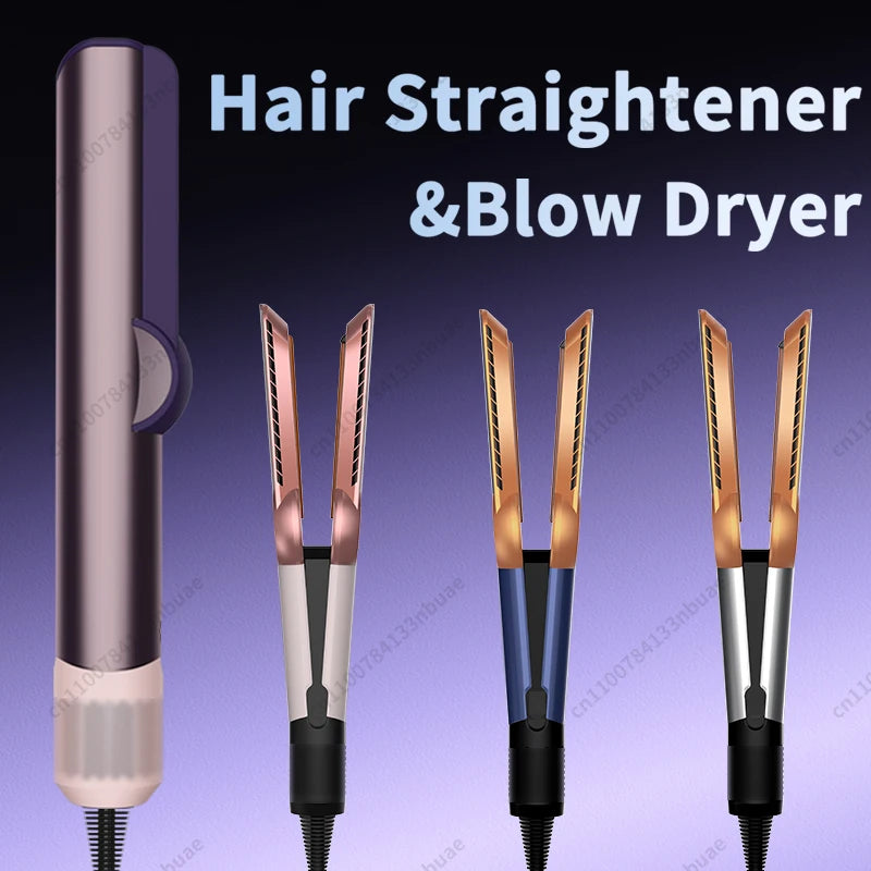 Professional 2 IN 1 Hair Straightener Hair Dryer Heat-Up Hair Flat Iron Negative Ion Iron Long-Lasting Styling Tool wet and dry