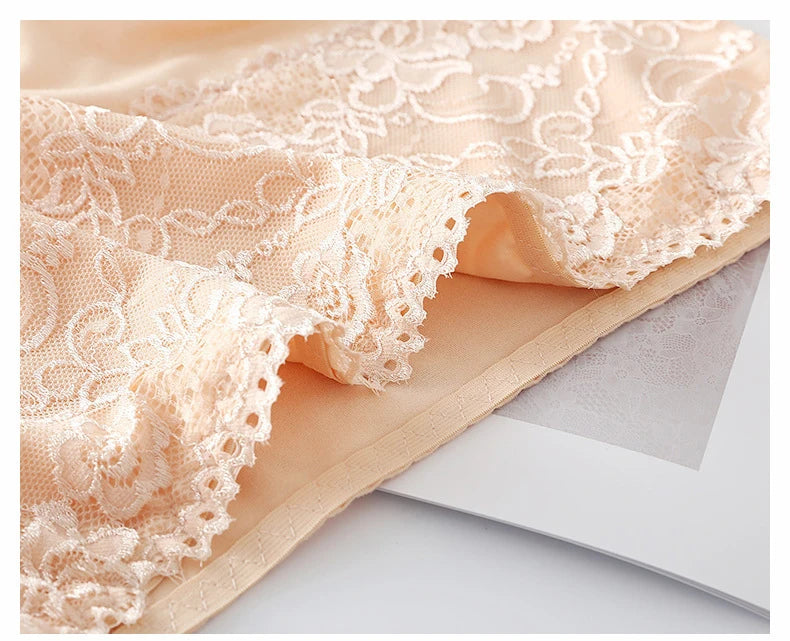 3pcs Women's Panties High Waist Underwear Large Size Fashion Girls Briefs Cow Milk Silk Breathable Lace Panty Female Lingerie