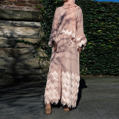 Ramadan Eid Pink Khimar Kimono Abaya Damen Dubai Luxury Islam Muslim Women Kebaya Kaftan Robe Musulmane Caftan Marocain Femme.