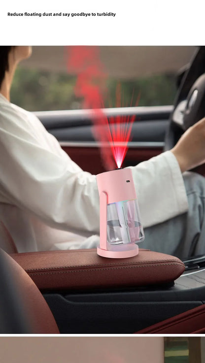 Air Humidifier Portable Humidifier with Rotating Mist & Starry Light USB Car Humidifier Smart Humidifier for Home Office Travel.