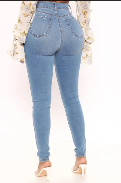 Denim Pencil Pants Jeans Women Streetwear 2025 Skinny Stretch High Waist Washed Pockets Basis Ankle Length Trousers Distressed.