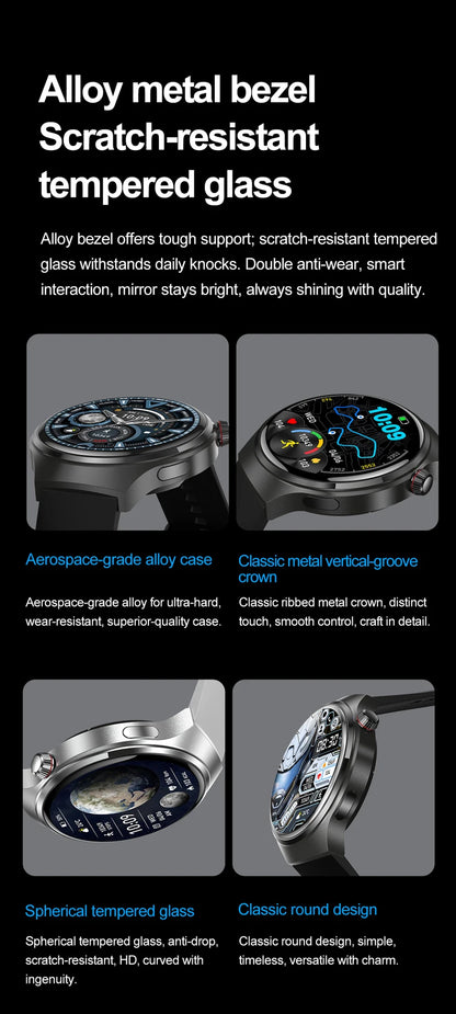 2025 New Watch 4 GT Series Smart Watch Men AMOLED Screen Heart Rate Health Monitoring Bluetooth Call Business Smartwatch Man.