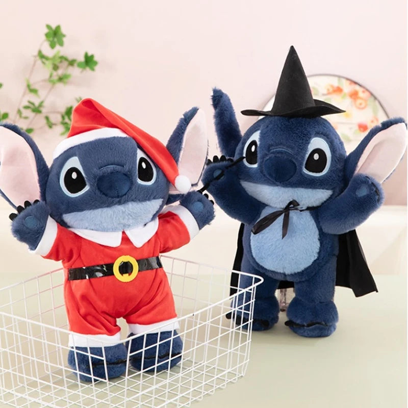40CM Lilo and Stitch Xmas Disney Plush Toys Cartoon Anime Stuffed Kawaii Halloween Soft Stich Doll Plushie Kids Birthday Gifts.