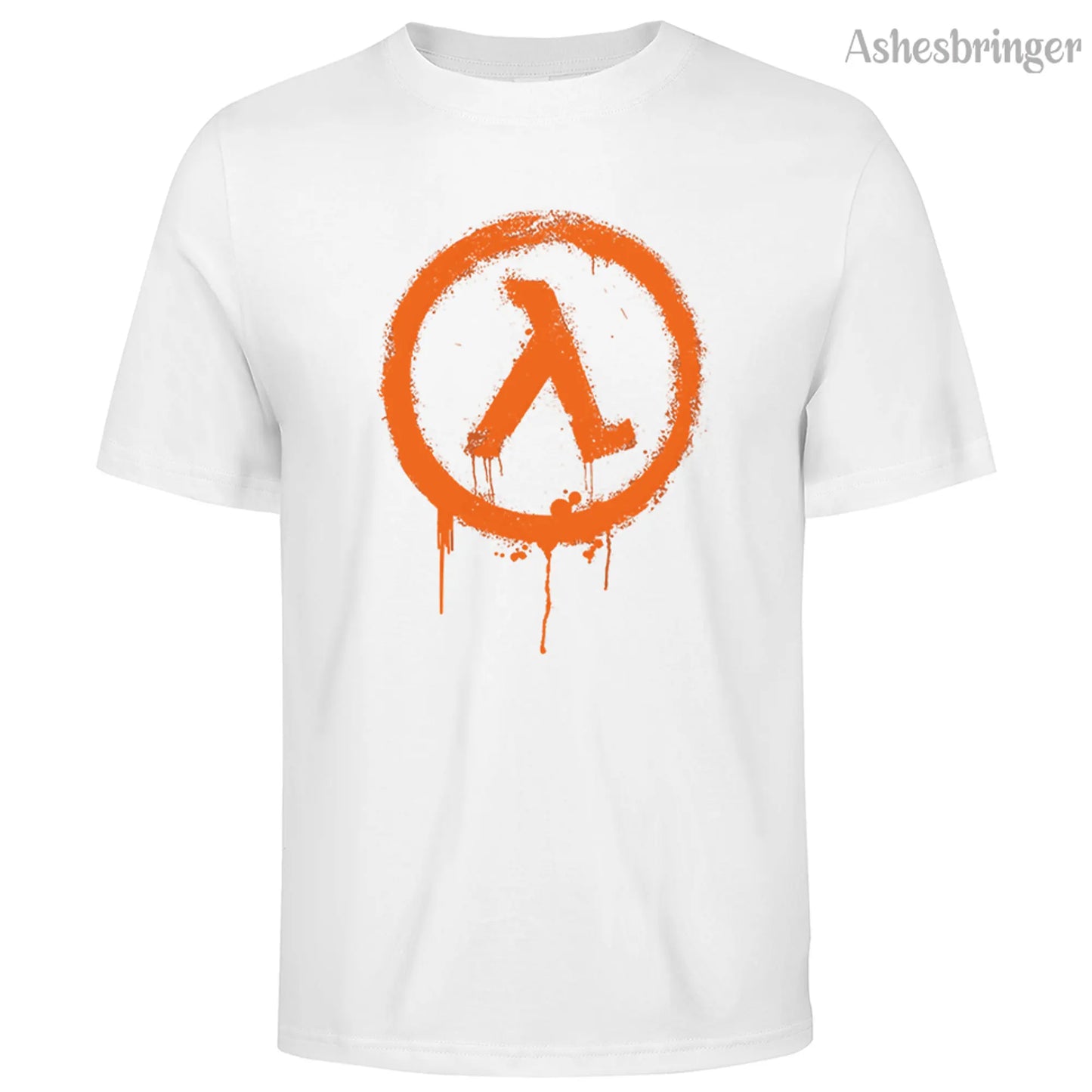 Men's Cotton Crew Neck Half Life Graphic Print T-Shirt Street Casual Style Tops For Men and Women.