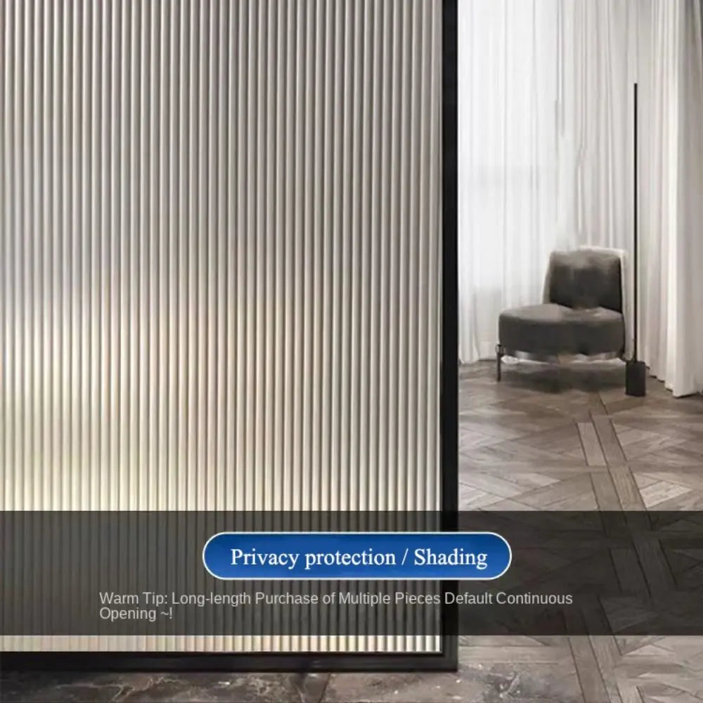 New Reeded Glass Window Privacy Film Opaque UV Protection Static Stripe Decorative Window Film Anti-peep Glass Frosted Film.