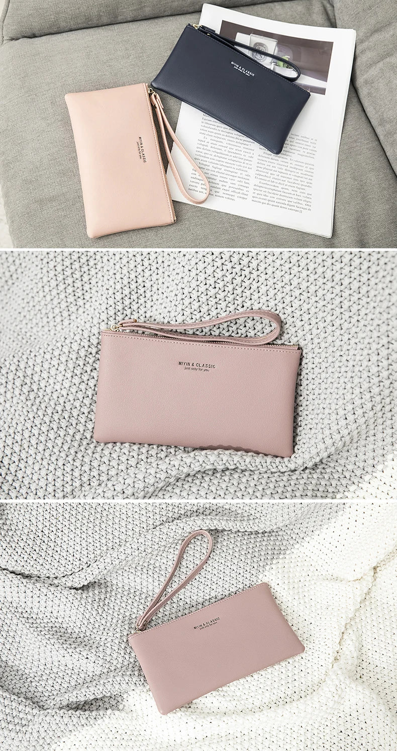 MIYIN Women's Purse long ultra-thin credit card bag minimalist zero purse thin large capacity zipper hold bag handbag purse girl