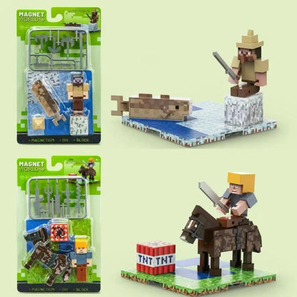 Magnetic Block Magnetic Cubes Set Building Toys Build Mine Magnet World  for Boys Girls  Montessori Sensory.