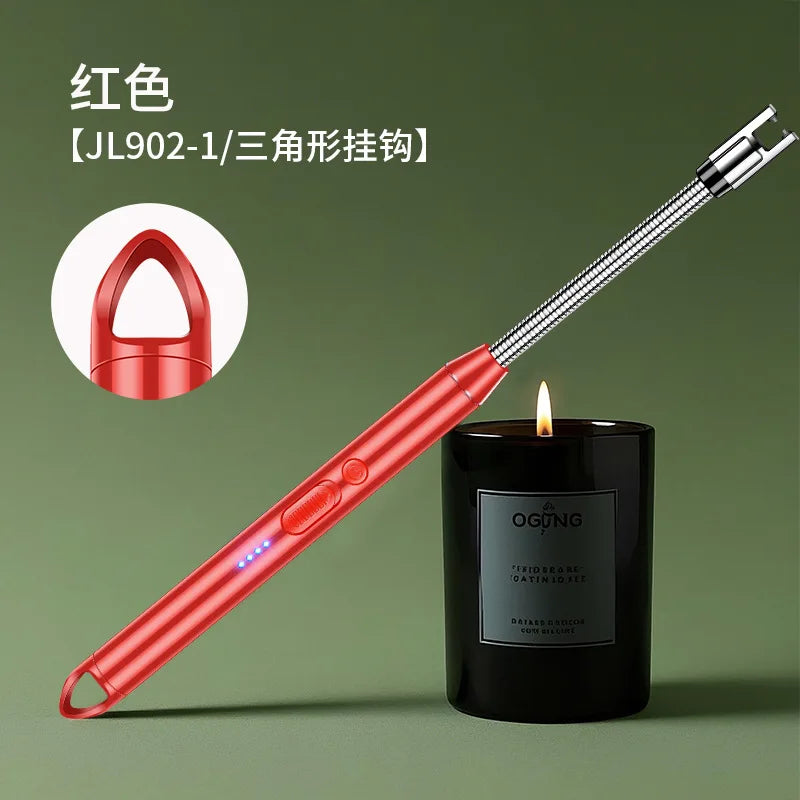 2025 Windproof Kitchen Electric USB Lighter Long Candle BBQ Gas Stove Ignition Camping Rechargeable Arc Flameless Plasma Lighter.